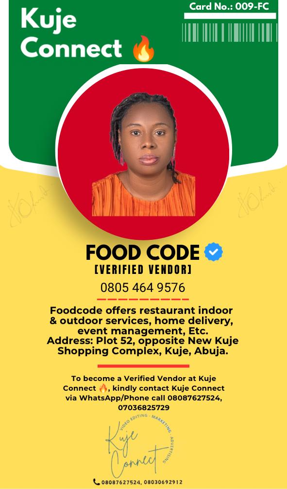 Food Code - Verified Vendor